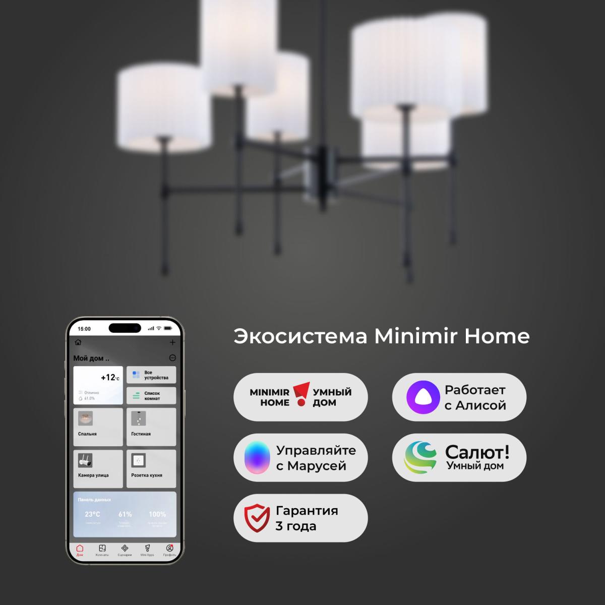 Люстра на штанге Eurosvet Notturno 60162/6 черный Smart a065662 в Санкт-Петербурге