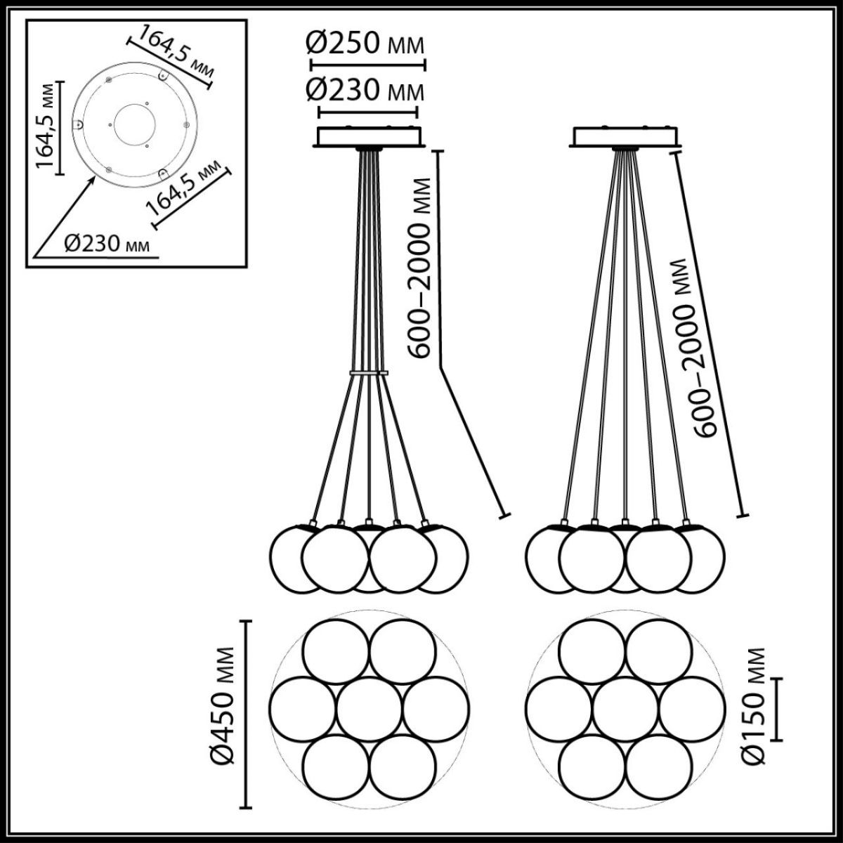 Подвесной светильник Odeon Light Midcent Magia 7109/7 в Санкт-Петербурге