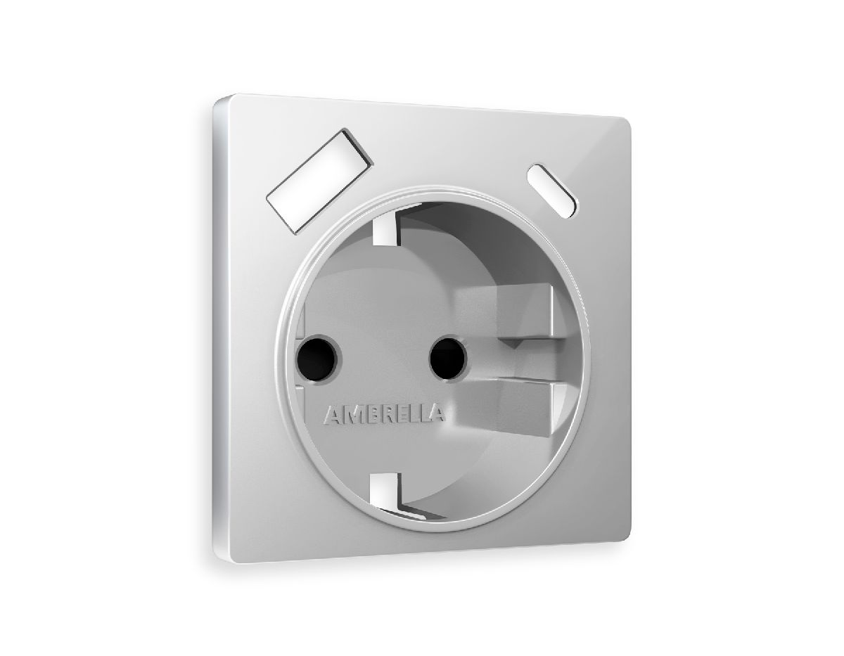 Лицевая панель для розетки с/з со шторками 2USB A+C Ambrella Volt Alfa AP4100 в Санкт-Петербурге