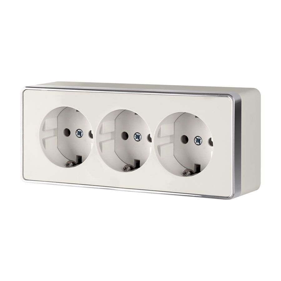 Розетка тройная с заземлением и шторками Werkel Gallant слоновая кость W5073103 4690389163906 в Санкт-Петербурге