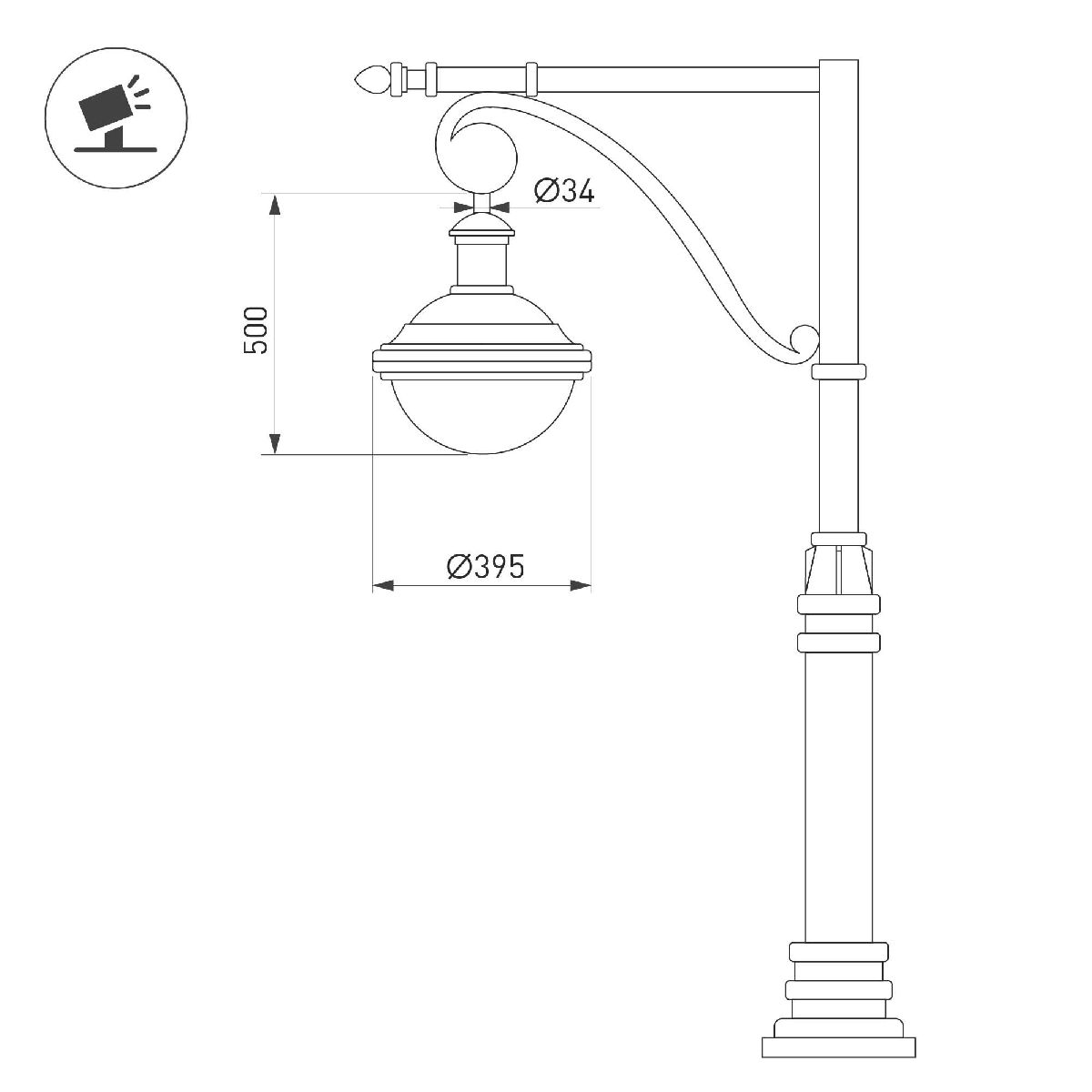 Уличный консольный светильник Arlight OXOR-AMPIL-BUE - 395x400-50W Day4000 (BK, 120 deg, 230V) 052445 в Санкт-Петербурге