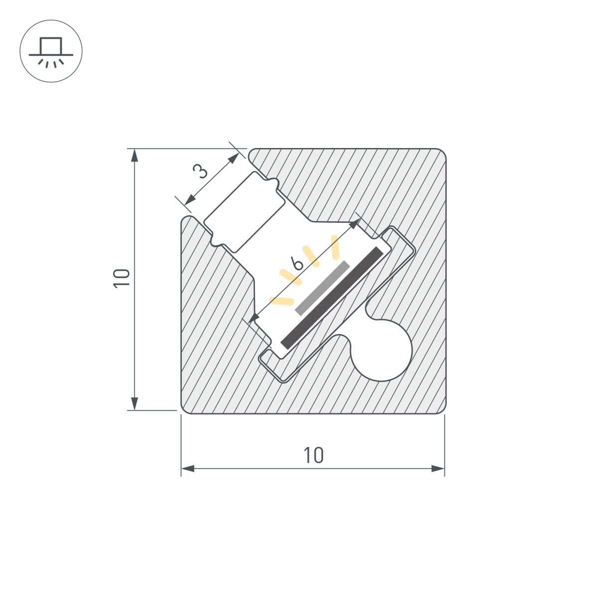 Профиль с экраном Arlight SL-KANT-H10-SQUARE-2000 IRON GREY (Алюминий+пластик) 055325 в #REGION_NAME_DECLINE_PP#