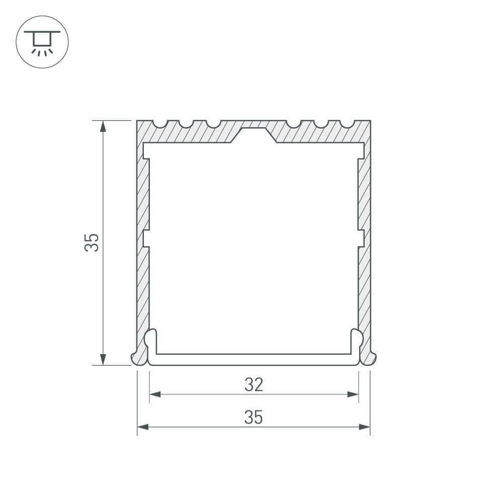 Профиль Arlight ARH-POWER-W35-2000 ANOD 016138 в Санкт-Петербурге