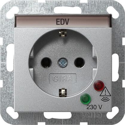 Розетка Gira System 55 Schuko с защитой от перенапряжения с/з 16A 250V безвинтовой зажим алюминий 045126 в Санкт-Петербурге