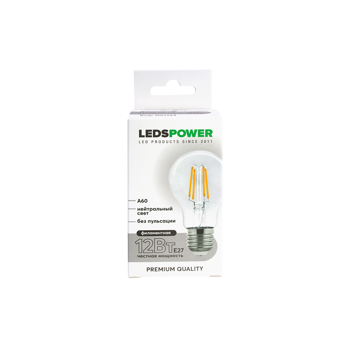 Светодиодная лампа LEDS POWER Filament A60 E27 12Вт 4000К 007144 в Санкт-Петербурге