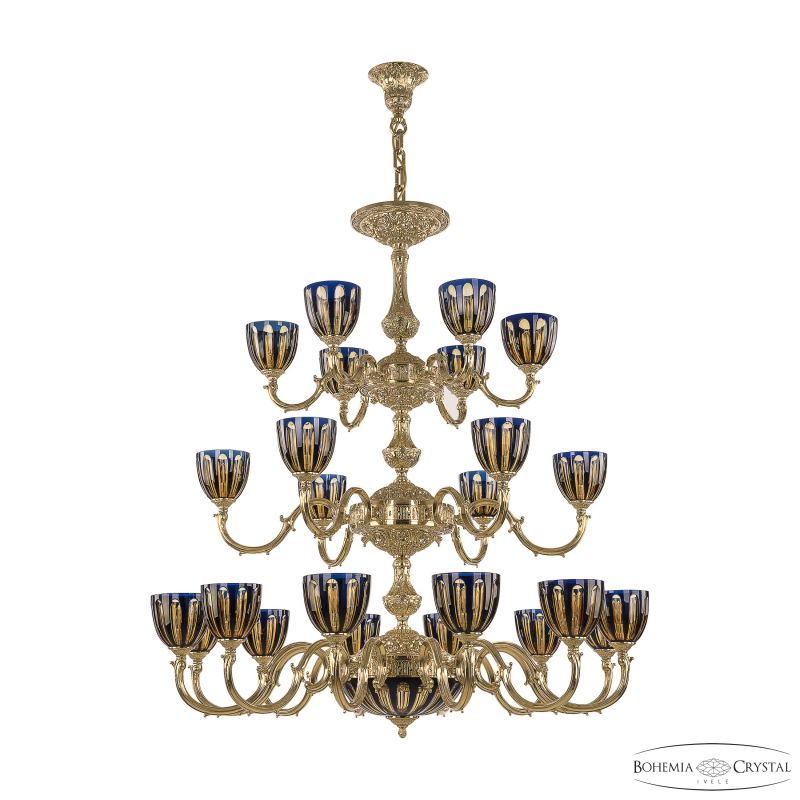 Подвесная люстра Bohemia Ivele Crystal Verona 72101P/12+6+6/360/3d G P1 U Amber-Blue/H-1H в #REGION_NAME_DECLINE_PP#