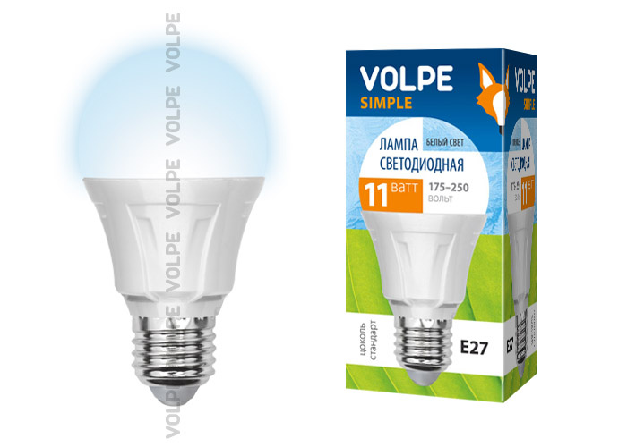 Лампа светодиодная (09453) Volpe E27 11W 4500K матовая LED-A60-11W/NW/E27/FR/S в Санкт-Петербурге