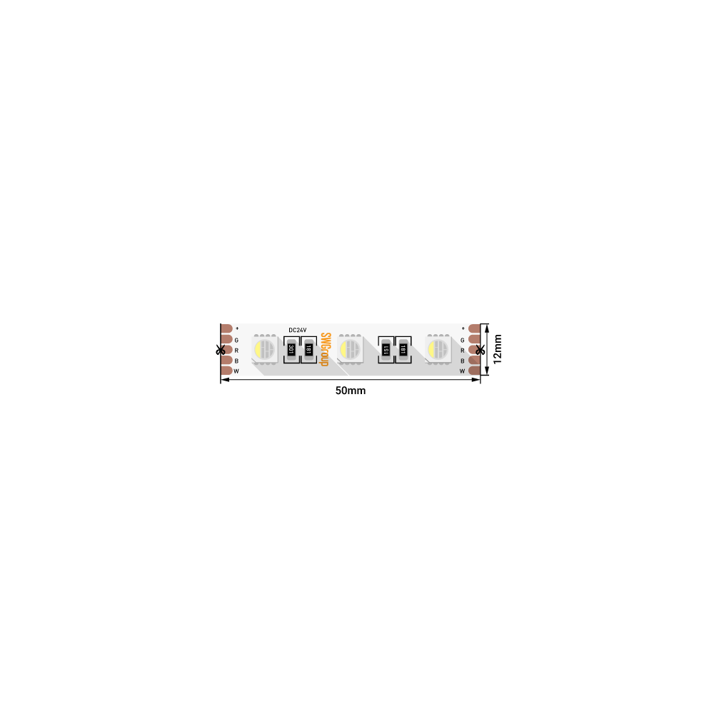 Светодиодная лента SWG Standard 24В 5050 19,2Вт/м RGB+2700K 5м IP20 SWG560-24-19.2-RGB+WW-M 018658 в Санкт-Петербурге