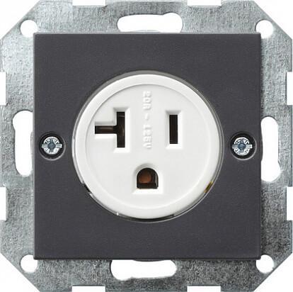 Розетка Gira System 55 20A 125V винтовой зажим Американский стандарт антрацит 048728 в Санкт-Петербурге