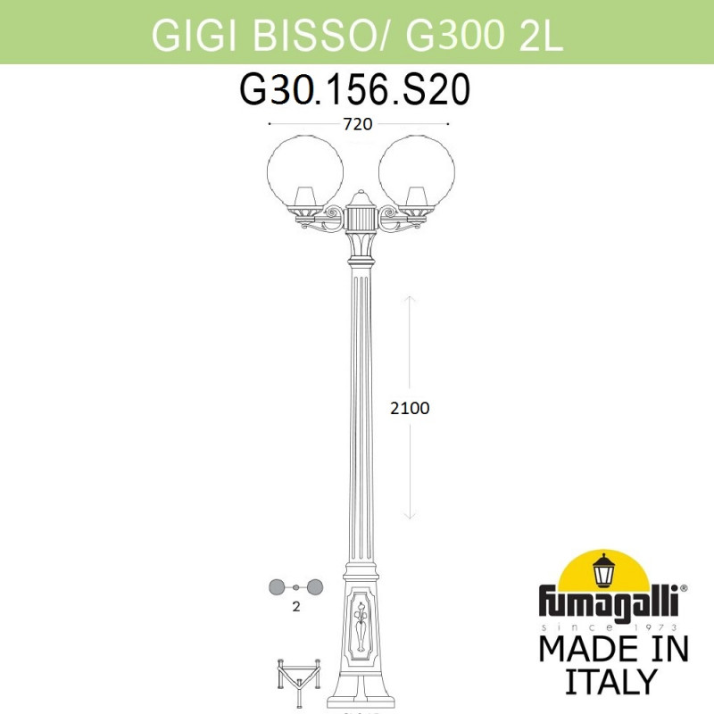 Садовый светильник Fumagalli G30.156.S20.AYE27 в Санкт-Петербурге