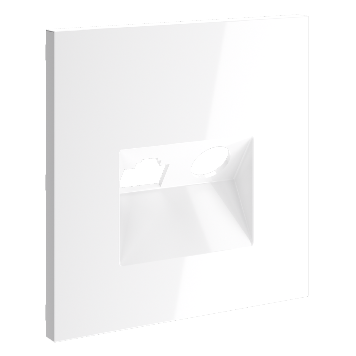 Накладка для розетки TV+RJ45 кат. 6 Voltum S70 (белый глянцевый) VLS002701 в #REGION_NAME_DECLINE_PP#