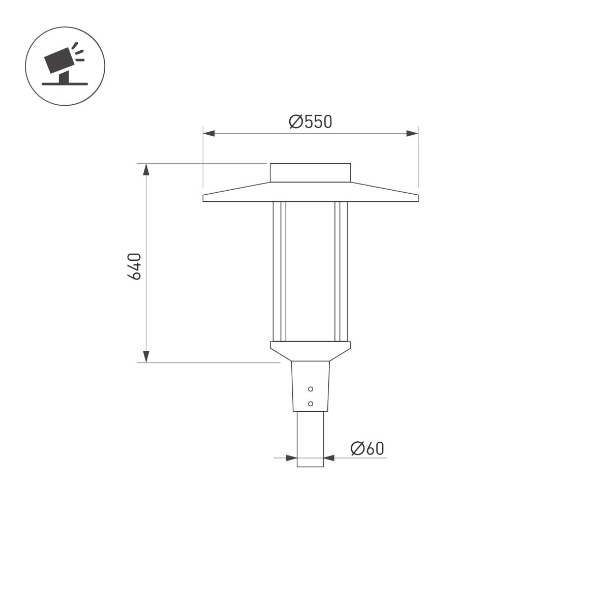 Уличный светильник Arlight ALT-MASAR-50W Warm3000 (BK, 130 deg, 230V) (IP65 Металл) 051860 в Санкт-Петербурге
