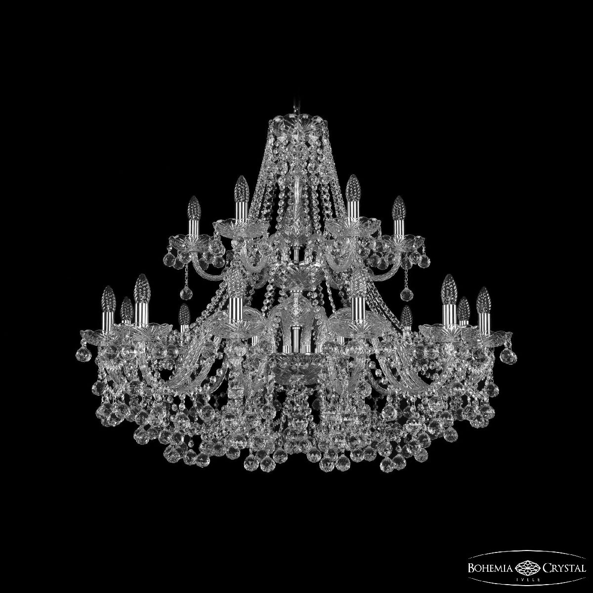 Подвесная люстра Bohemia Ivele Crystal 1409/12+6/360/2d Ni в Санкт-Петербурге