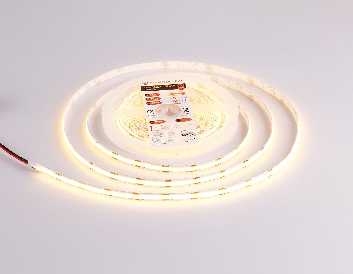 Светодиодная лента Ambrella Light LED Strip 12В COB 10Вт/м 3000K 5м IP20 GS2601 в Санкт-Петербурге