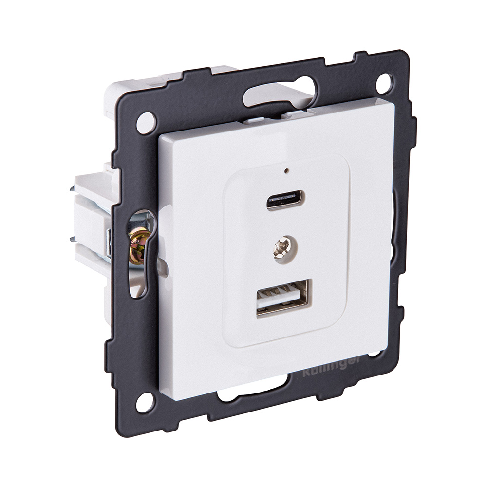 Розетка USB A+C 20W, белый Kollinger REA-037WH для Aspekt, Eleganz, Reflex в #REGION_NAME_DECLINE_PP#