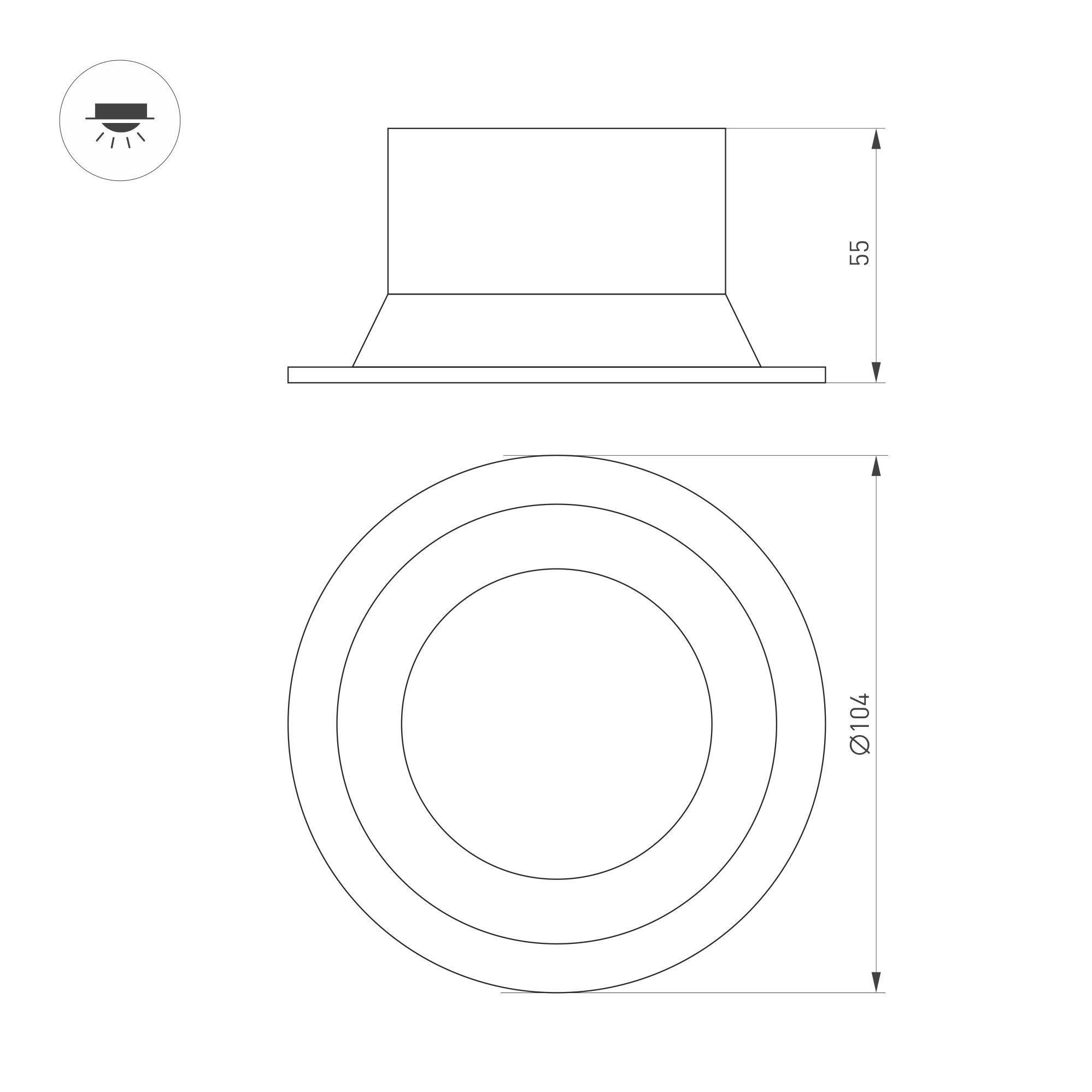 Встраиваемый светильник Arlight MS-BREEZE-BUILT-R104-12W Warm3000 (WH, 90 deg, 230V) 036615 в Санкт-Петербурге