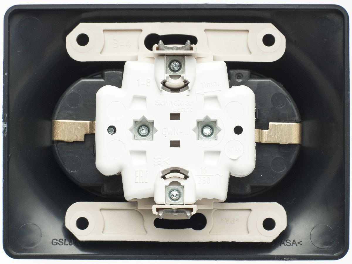 Розетка 2-ая с/з, 16А (в сборе) Systeme Electric Glossa Антрацит GSL000724 в Санкт-Петербурге