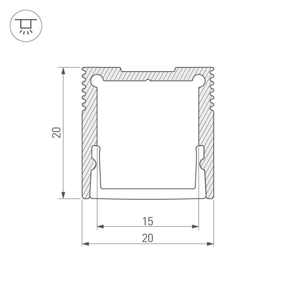 Профиль Arlight SL-SLIM20-H20-2000 ANOD 023722 в Санкт-Петербурге