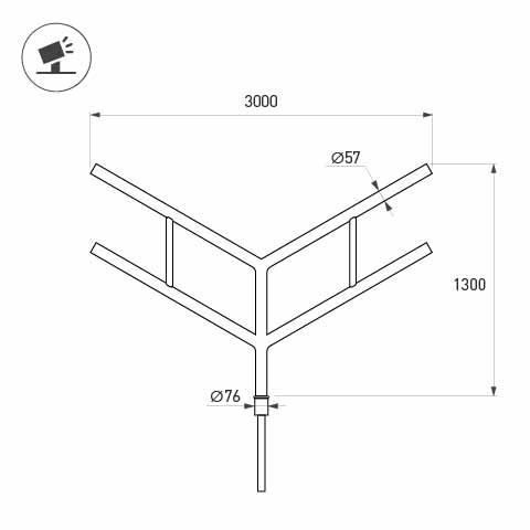 Кронштейн Arlight OXOR-SY4-3000x76-L1300 BLACK 051662 в Санкт-Петербурге