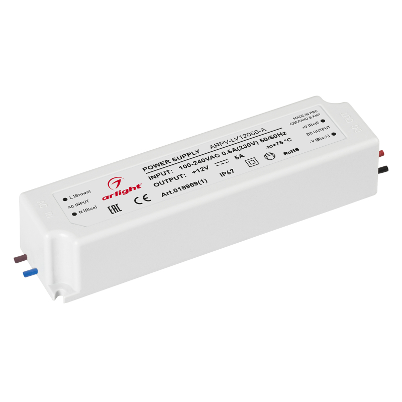 Блок питания Arlight ARPV-LV12060-A (12V, 5.0A, 60W) 018969(1) в Санкт-Петербурге