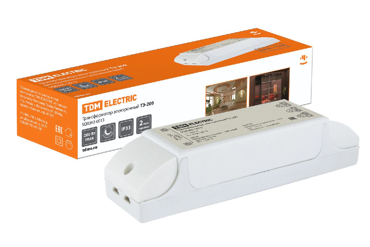 Трансформатор электронный диммируемый TDM Electric 12V 70-200W IP33 16,7A ТЭ-200 SQ0360-0013 в Санкт-Петербурге