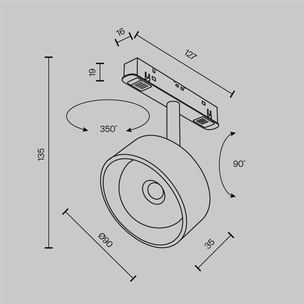 Трековый магнитный светильник Maytoni Lens TR217-4-15WTW-DS-B в Санкт-Петербурге