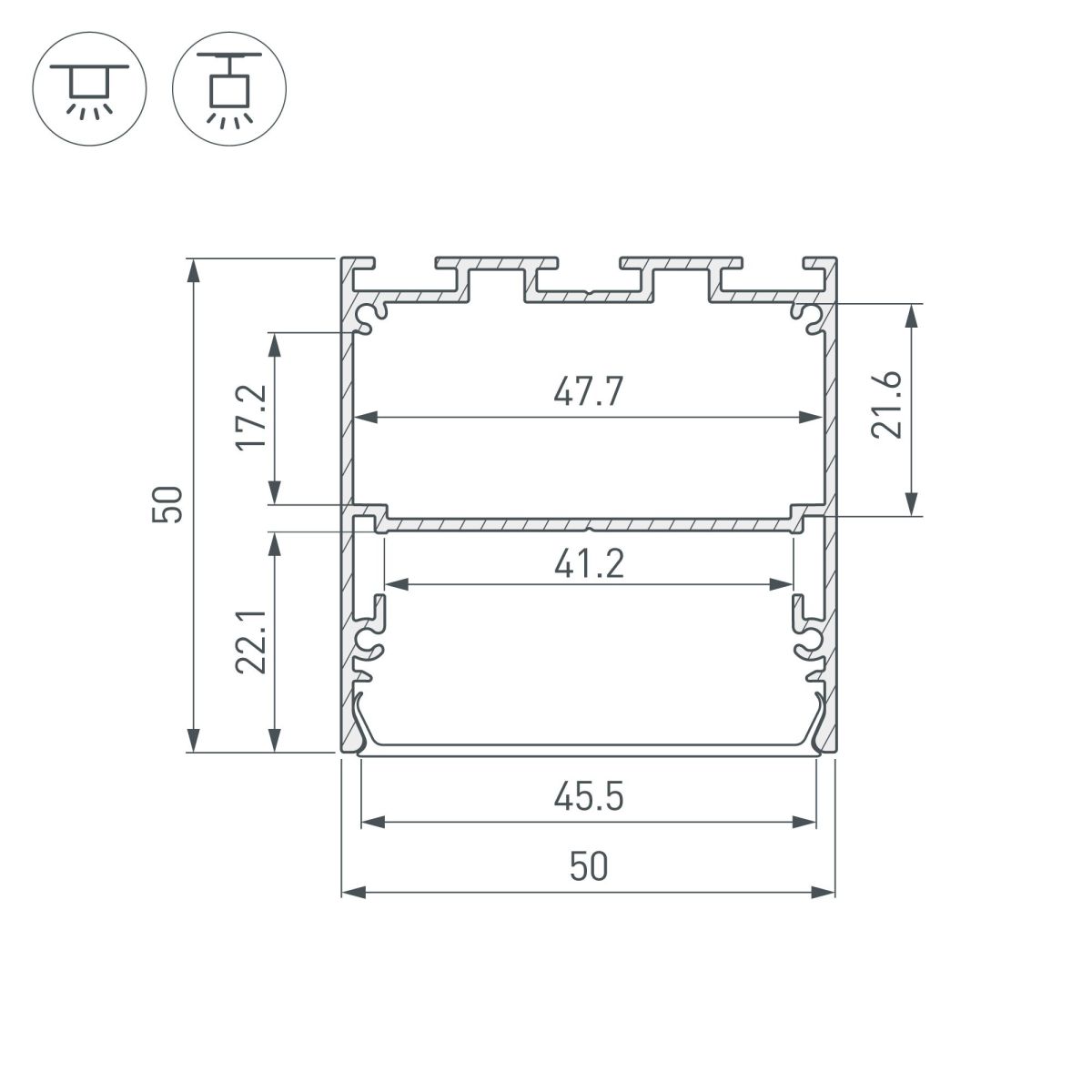 Профиль Arlight LINE-M-5050-2500 BLACK 057532 в Санкт-Петербурге