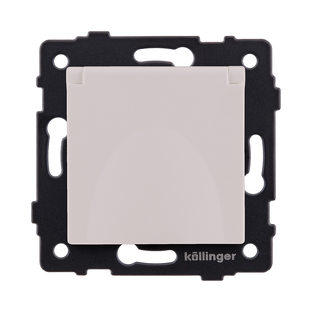 Розетка штепсельная SCHUKO 16A/250 В с крышкой, кашемир матовый Kollinger REA-006CM для Aspekt, Eleganz, Reflex в #REGION_NAME_DECLINE_PP#