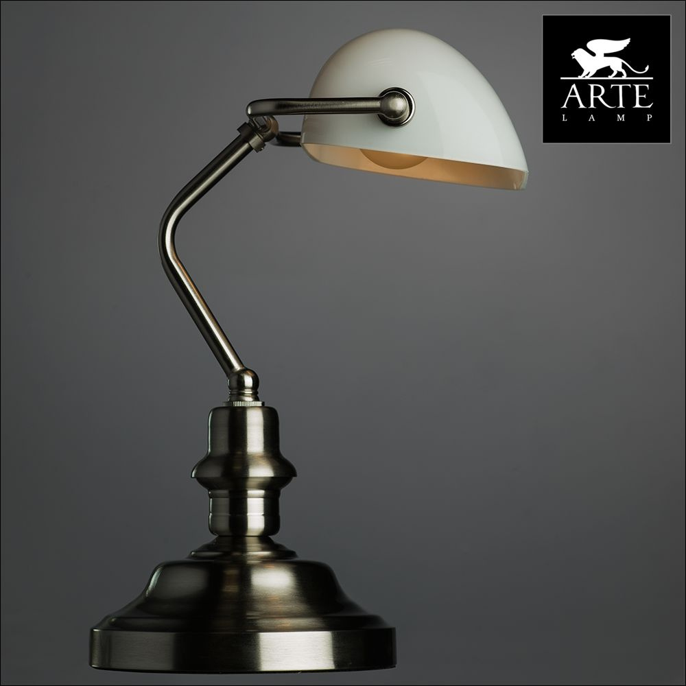 Настольная лампа Arte Lamp Banker A2491LT-1SS в #REGION_NAME_DECLINE_PP#