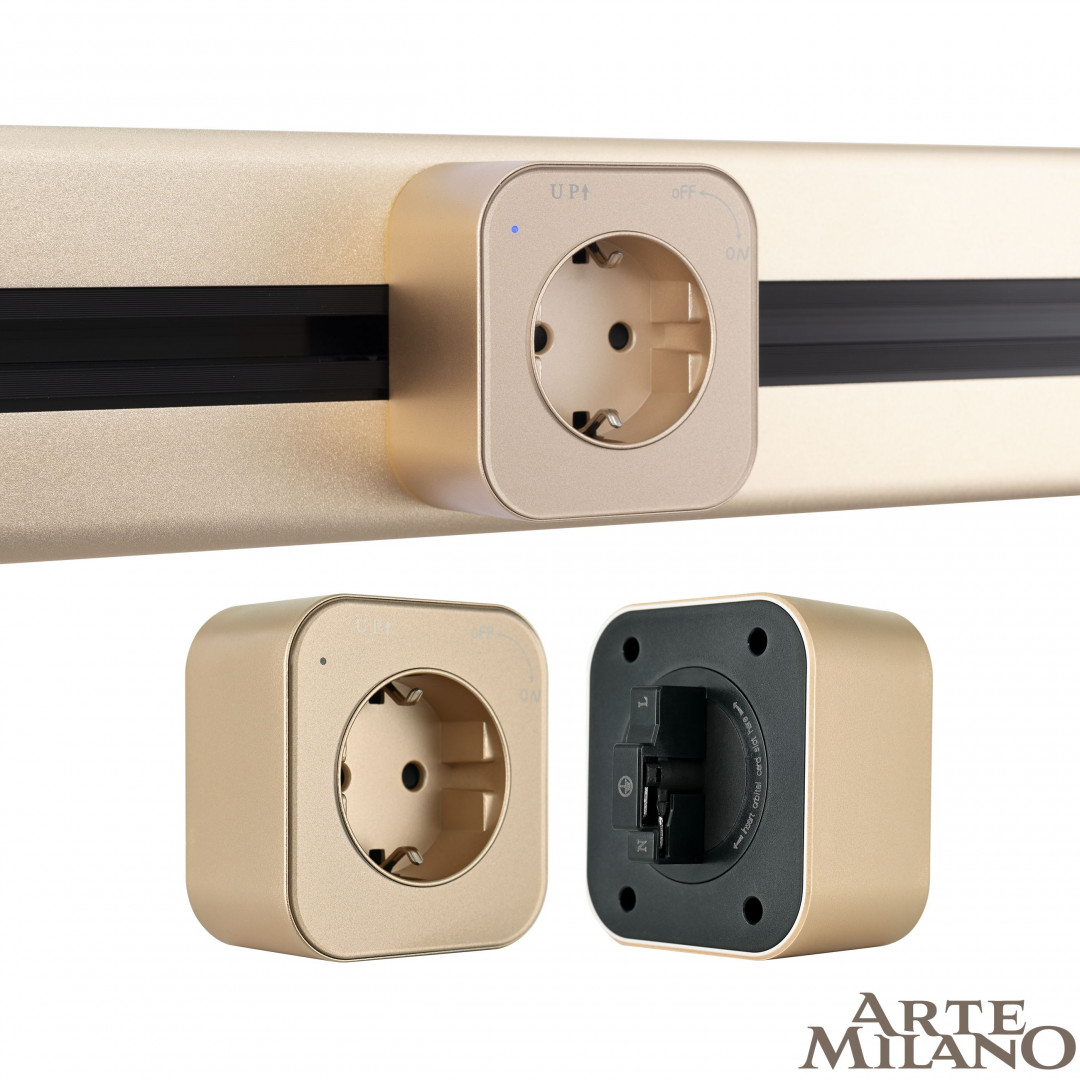 Трековая розетка Arte Milano Am-track-sockets 380022TS/ES Gold УЦ в Санкт-Петербурге