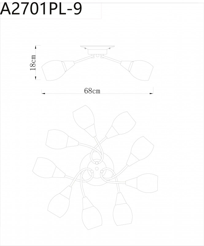 Потолочная люстра ARTE Lamp A2701PL-9CC в Санкт-Петербурге