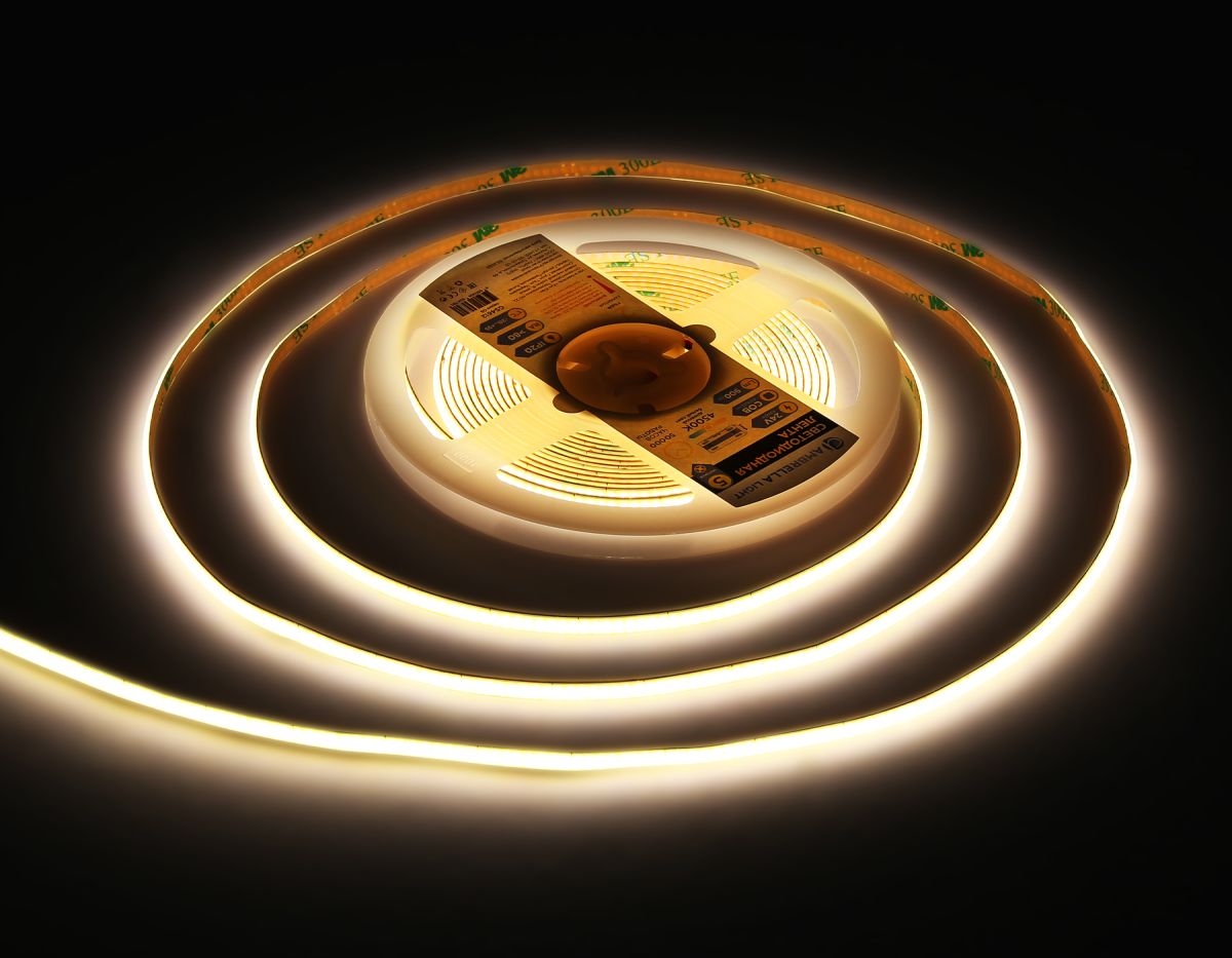 Светодиодная лента Ambrella Light Illumination COB 400Led/10W m/ 24V IP20 4500K/ 5m*5mm*2.1mm (2 конт.) GS4612 в Санкт-Петербурге