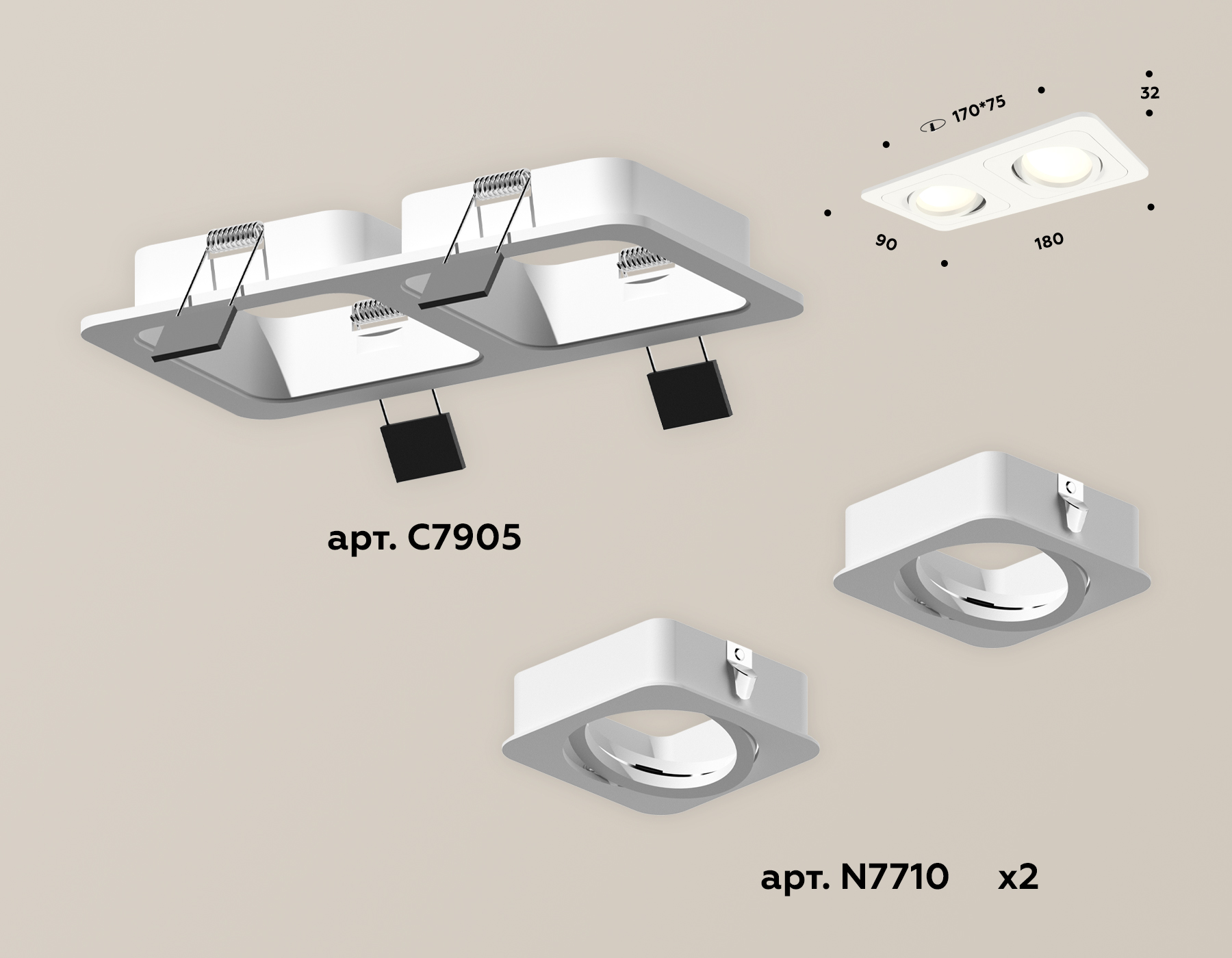 Встраиваемый поворотный светильник Ambrella Light Techno XC7905010 (C7905, N7710) в Санкт-Петербурге