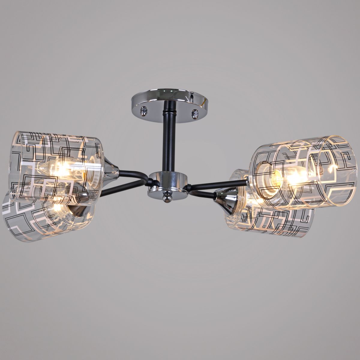 Люстра на штанге Reluce 26260-0.3-04 CR+BK в #REGION_NAME_DECLINE_PP#