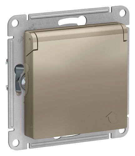 Розетка с заземлением со шторками и крышкой Schneider Electric Atlas design ATN000546 в Санкт-Петербурге