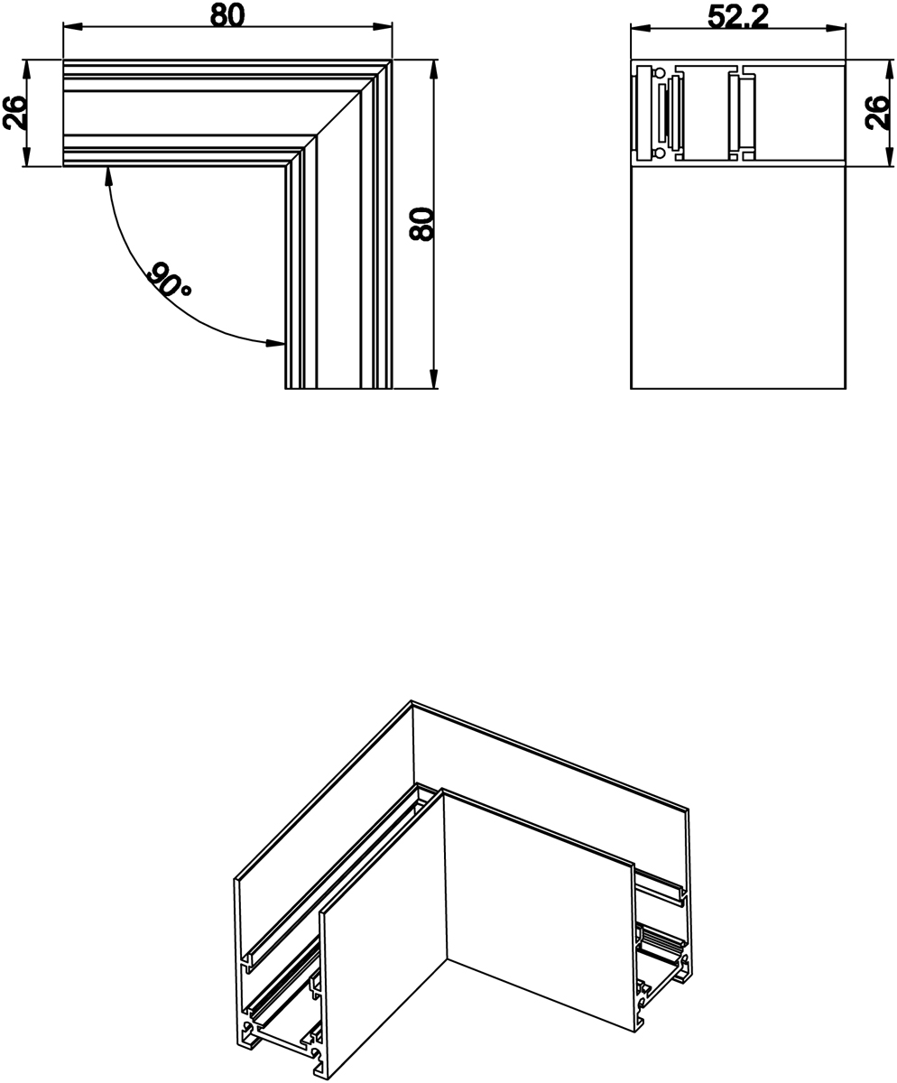 L-образный угол-соединитель для шинопровода Donolux Space-track System L corner CW M в Санкт-Петербурге