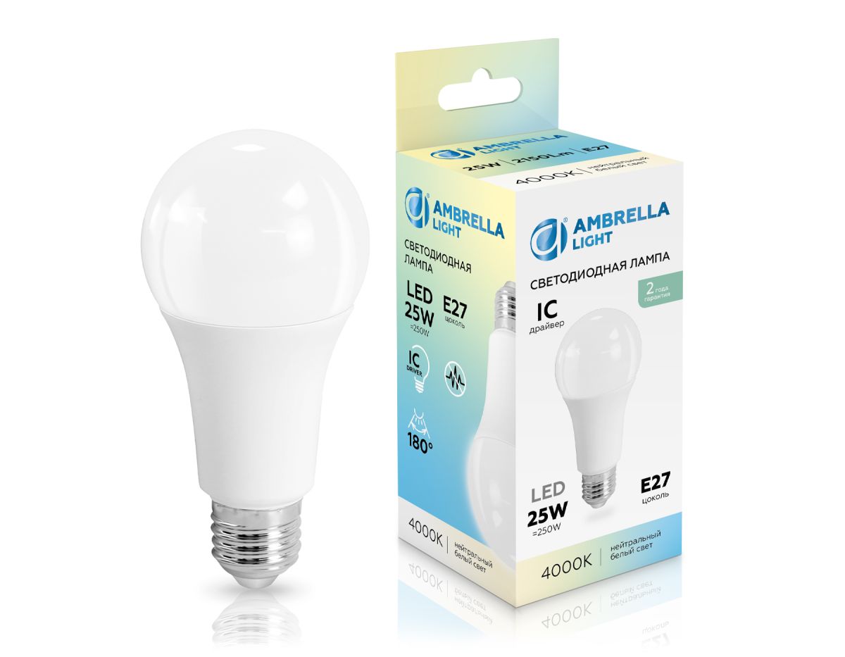 Светодиодная лампа Ambrella Light Bulbing E27 25W 4000K 652504 в Санкт-Петербурге