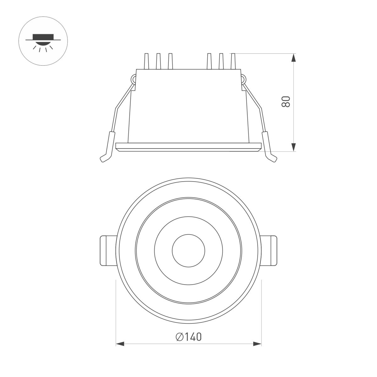 Встраиваемый светильник Arlight MS-ALORA-BUILT-R140-12W Day4000-MIX 048094 в Санкт-Петербурге