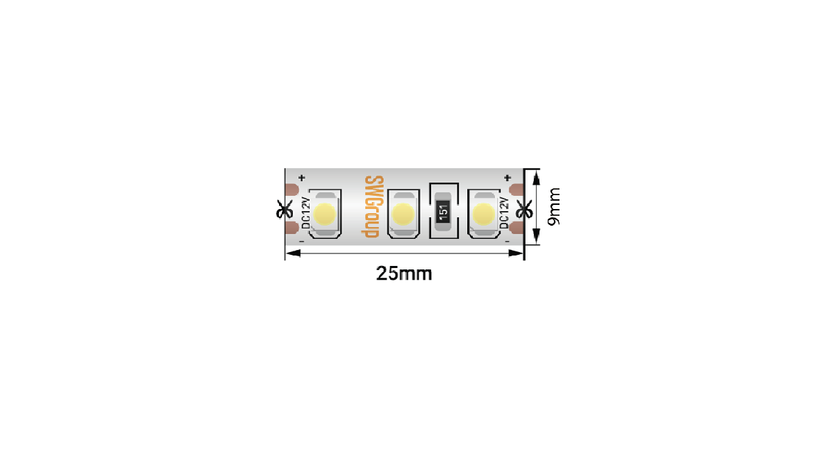 Светодиодная лента SWG Standard 12В 3528 9,6Вт/м красный 5м IP66 SWG3120-12-9.6-R-66-M 015651 в Санкт-Петербурге