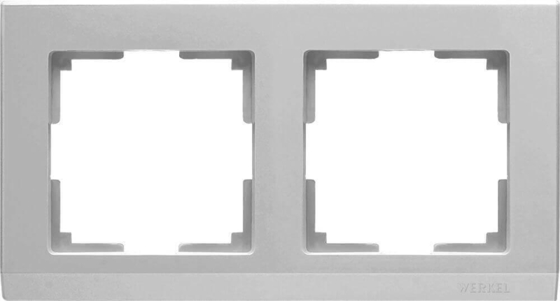 Рамка Werkel Stark на 2 поста серебряный WL04-Frame-02 4690389063695 в Санкт-Петербурге