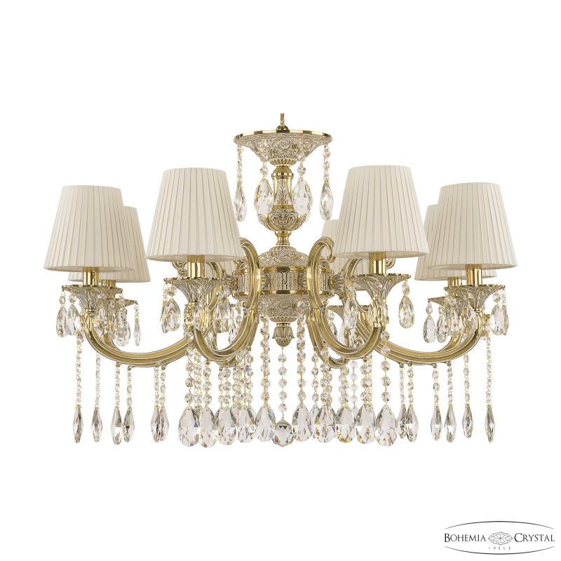 Подвесная люстра с тканевым абажуром Bohemia Ivele Crystal Verona 72209/8/250 A GW ST1 в Санкт-Петербурге