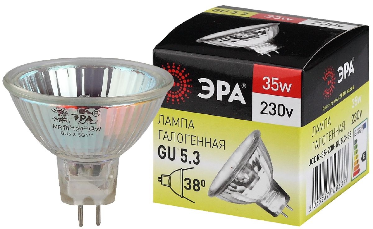 Лампа галогенная Эра GU5.3 35W 3000K GU5.3-JCDR (MR16) -35W-230V-CL C0027363 в #REGION_NAME_DECLINE_PP#