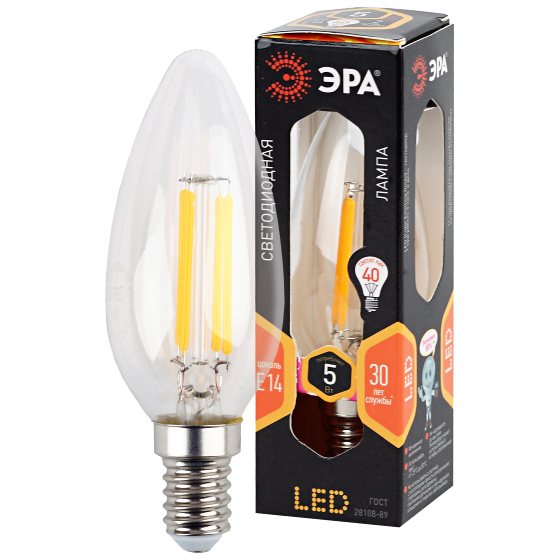 Лампа светодиодная Эра E14 5W 2700K F-LED B35-5W-827-E14 Б0043435 в #REGION_NAME_DECLINE_PP#