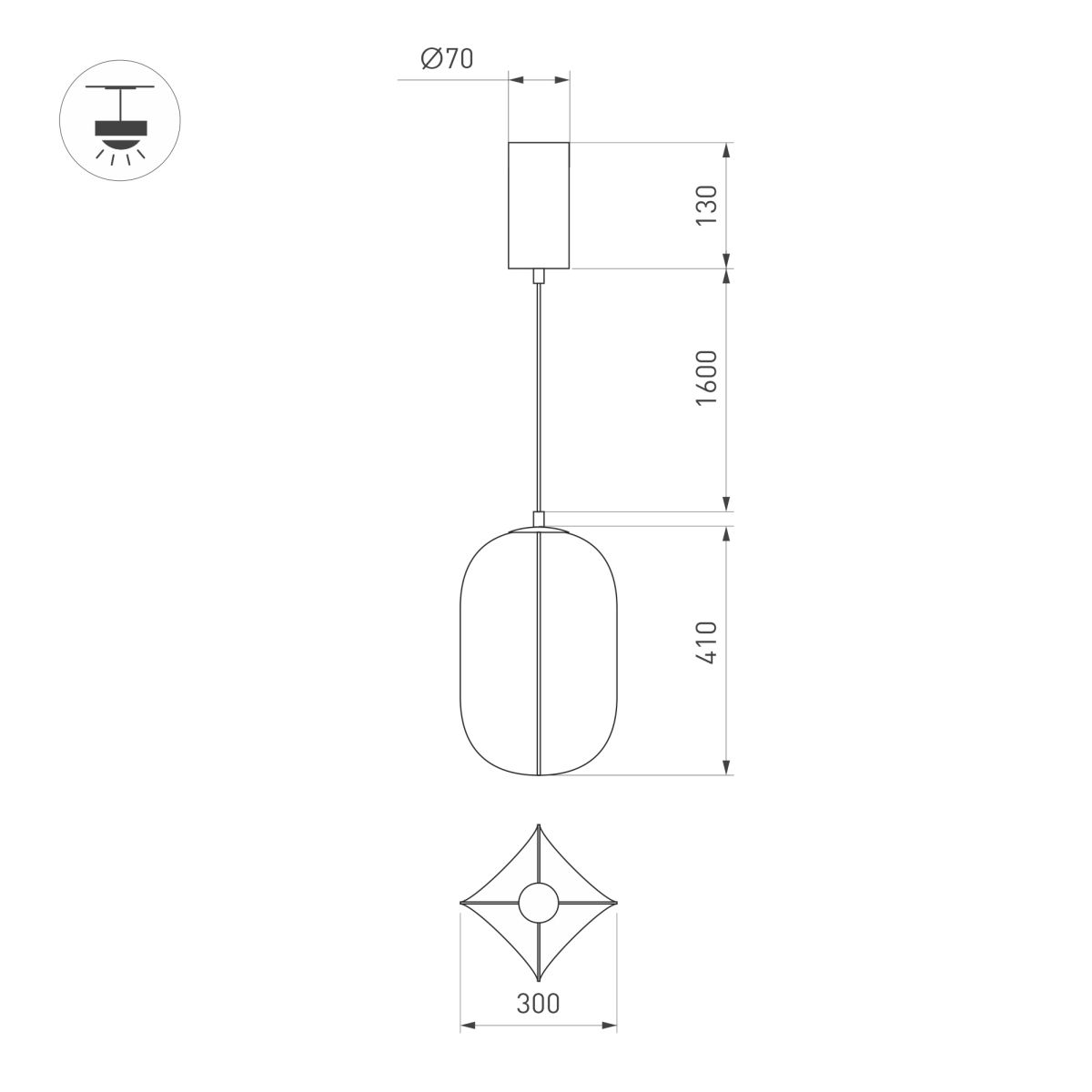 Подвесной светильник Arlight SP-SETA-HANG-L410х300-7W Warm2700 (WH, 320 deg, 230V) (IP20, Натуральный шелк) 056883 в Санкт-Петербурге