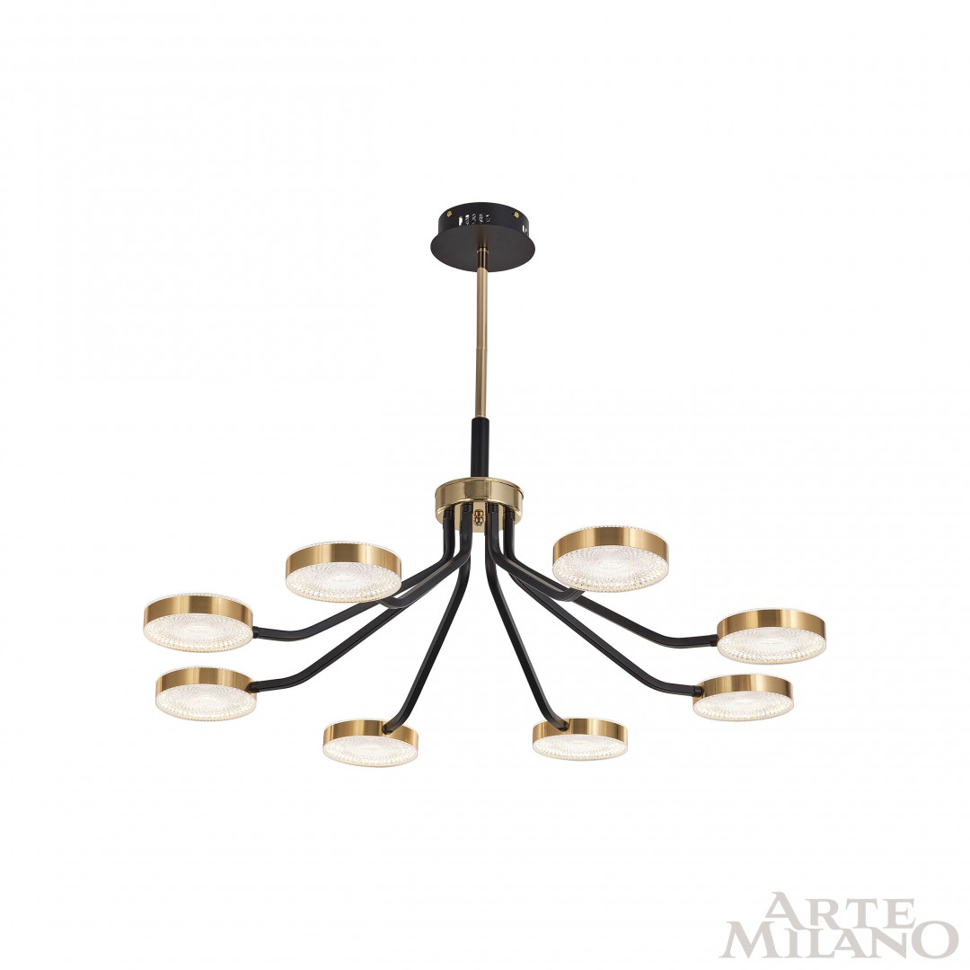 Люстра на штанге Arte Milano Ferrara 276079/8 BK/GD в #REGION_NAME_DECLINE_PP#