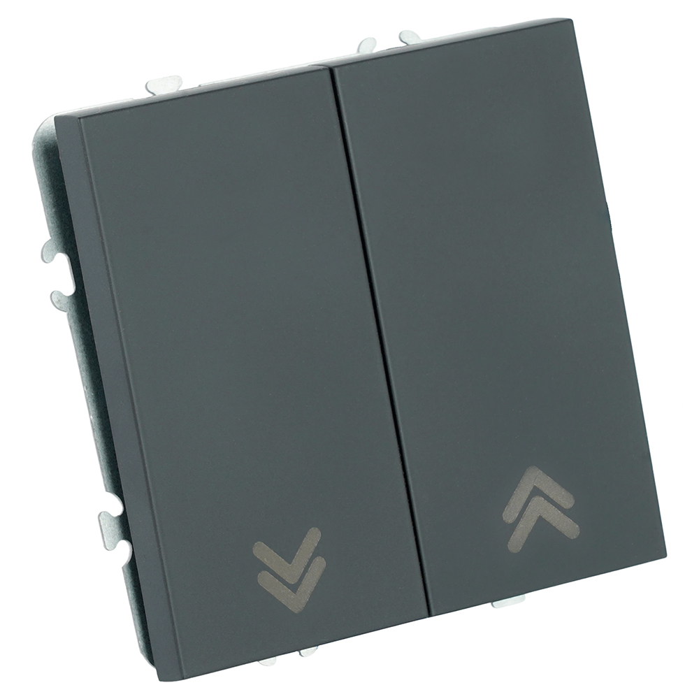 Выключатель 2-клавишный самовозвратный (механизм) Stekker Эмили 250В 10А RSW10-5113-05 черный уголь soft touch 50327 в Санкт-Петербурге