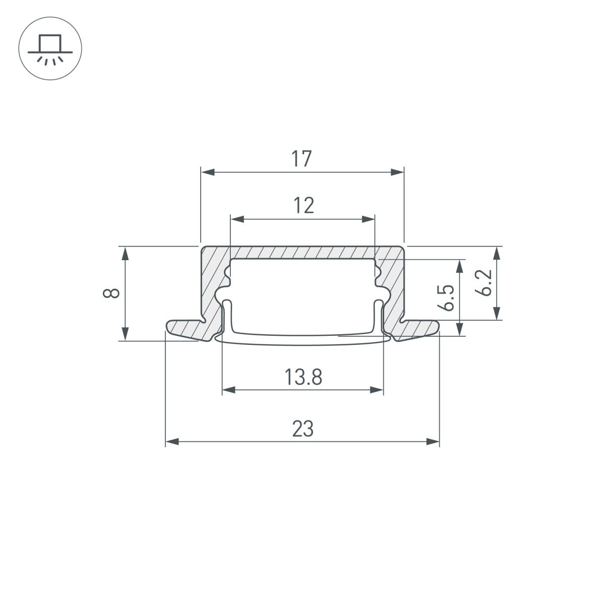 Профиль Arlight LINE-2308-F-2000 WHITE 044237(1) в Санкт-Петербурге