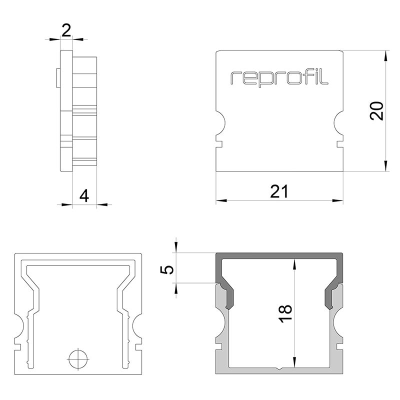 Торцевая заглушка (2 шт.) Deko-Light H-AU-02-15 979112 в Санкт-Петербурге