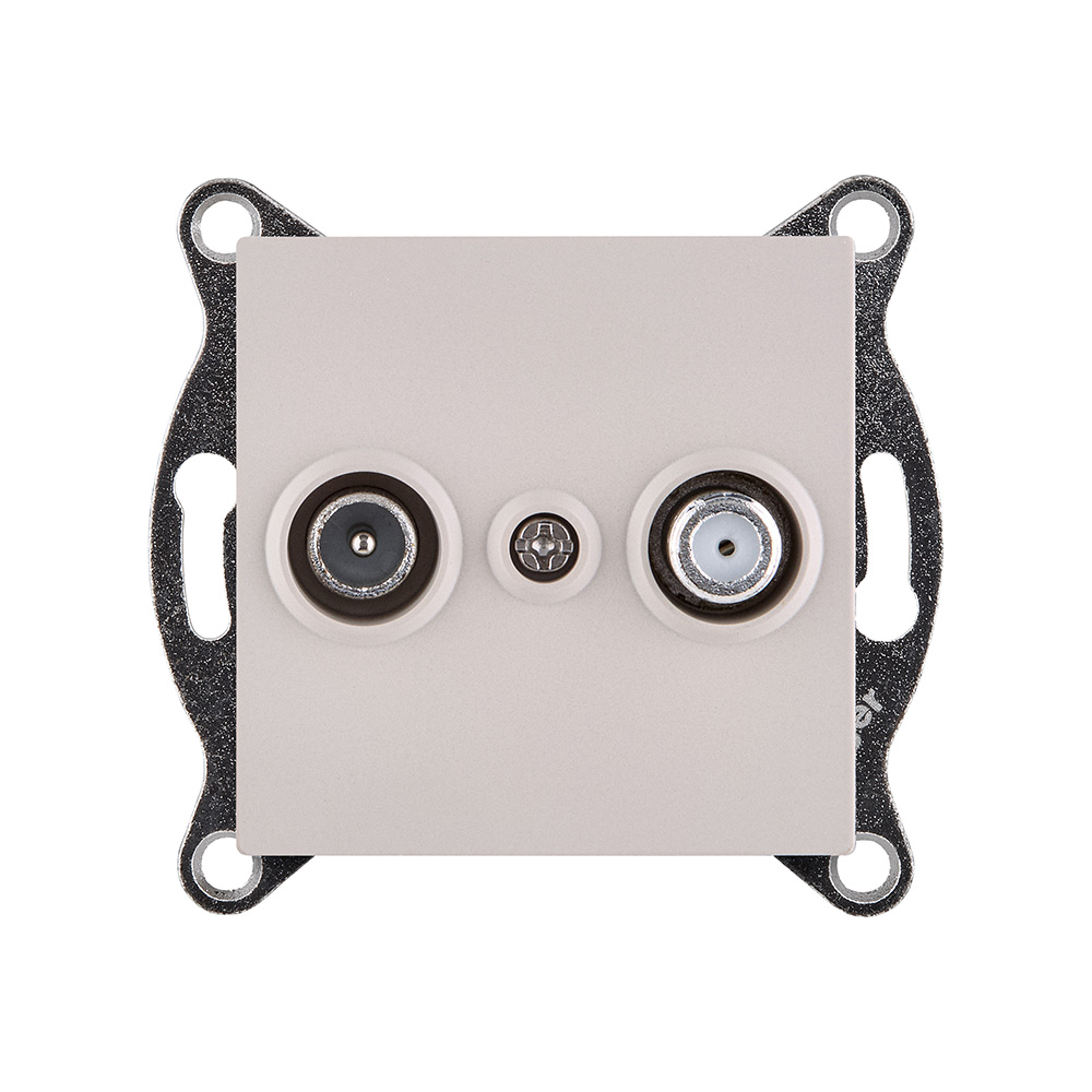 Розетка двойная TV (мама) + спутниковая SAT, кашемир матовый Kollinger REA-035CM для Aspekt, Eleganz, Reflex в #REGION_NAME_DECLINE_PP#