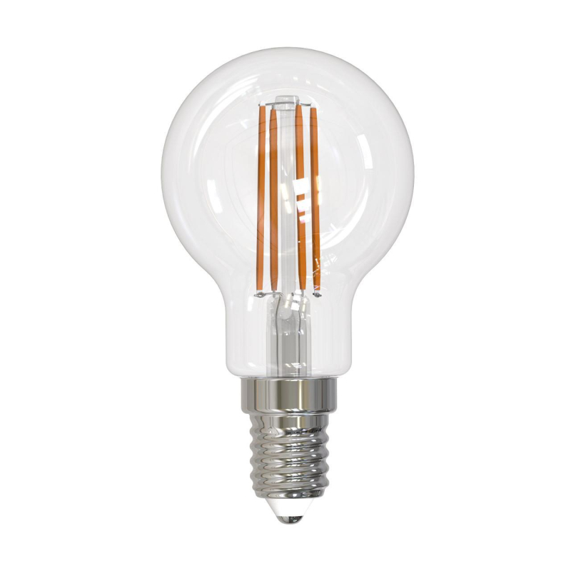 Лампа светодиодная филаментная (UL-00005176) Uniel E14 11W 3000K прозрачная LED-G45-11W/3000K/E14/CL PLS02WH в Санкт-Петербурге